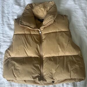 Tan Puffer Vest